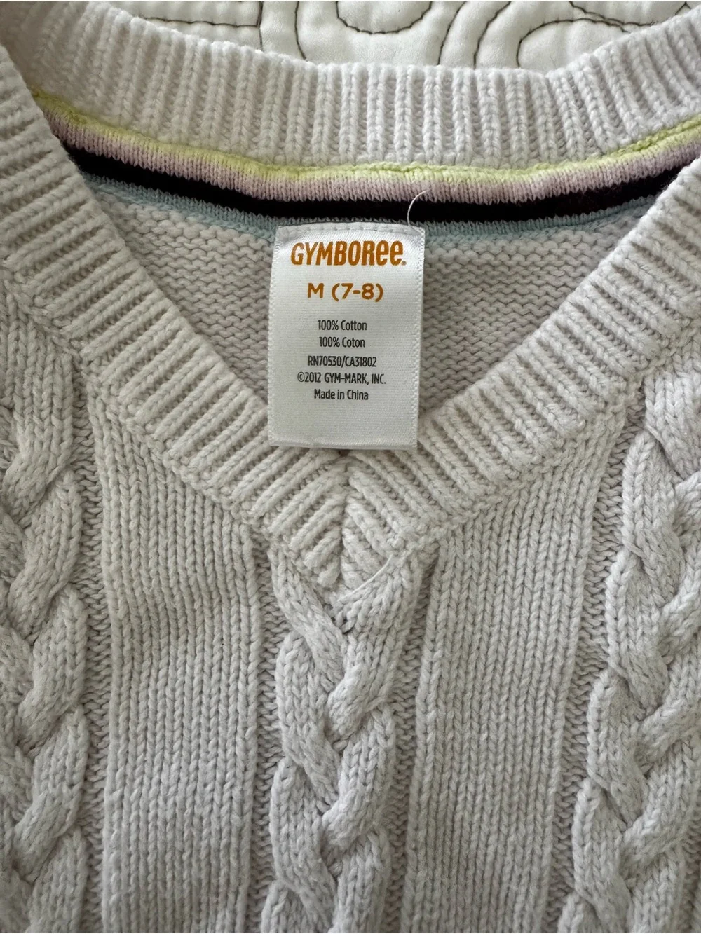 Gymboree Girls Cable Knit V-Neck Sweater Vest - Light pink
